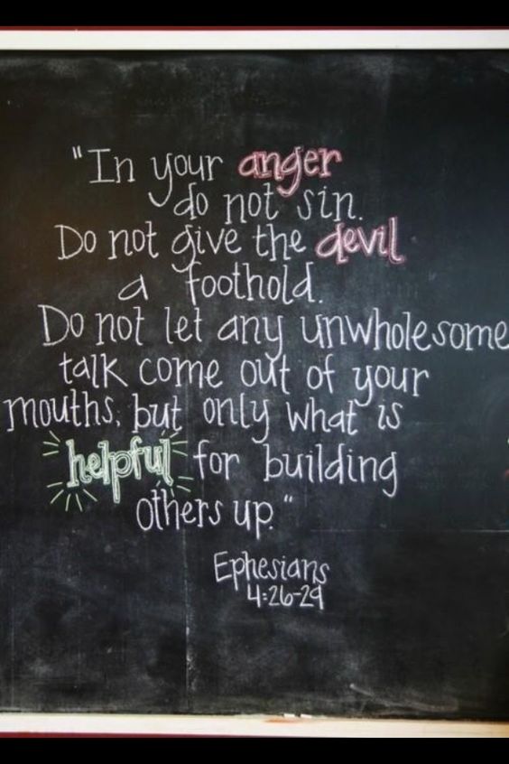 Do not give the devil a foothold